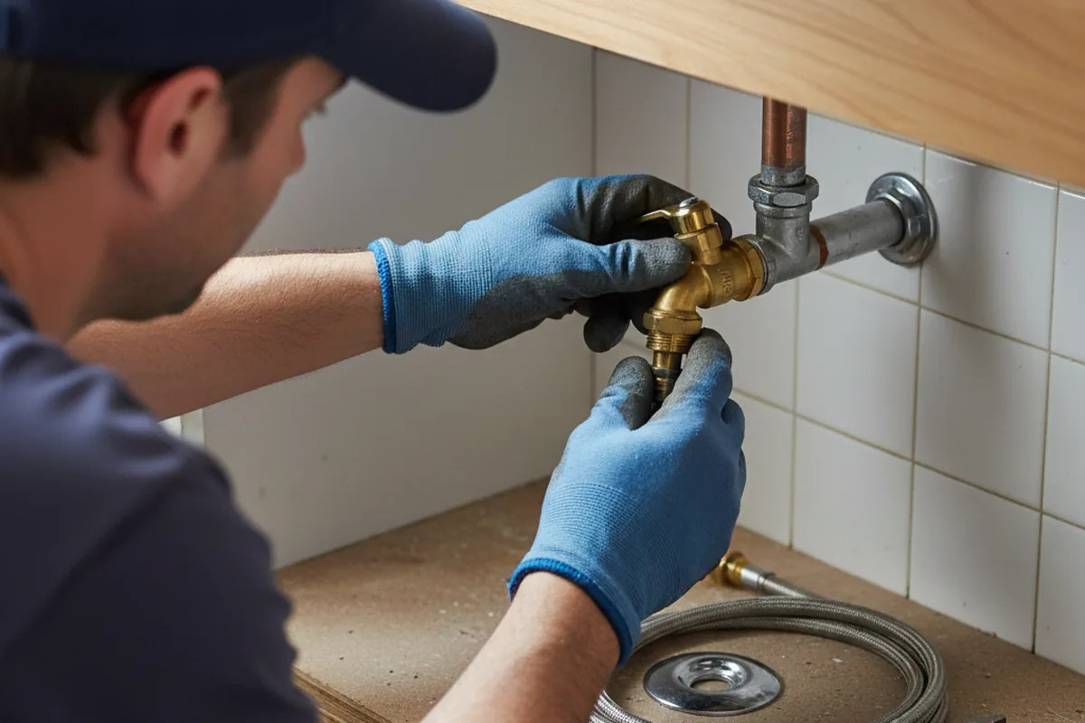 Shutoff valve and fitting work during Burst Pipe Repair in Prescott